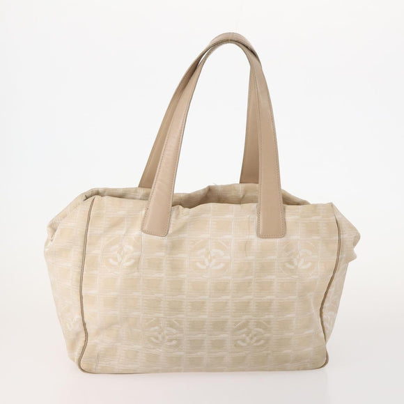 CHANEL New Travel line Tote Bag Nylon 3 Set Black Beige CC Auth BA12674