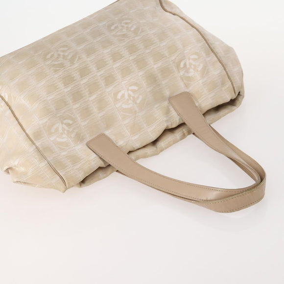 CHANEL New Travel line Tote Bag Nylon 3 Set Black Beige CC Auth BA12674