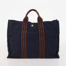 HERMES Fourre Tout Handtas Katoen 2-delig Zwart Navy Auth BA12675-10