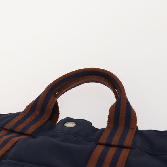 HERMES Fourre Tout Handtas Katoen 2-delig Zwart Navy Auth BA12675