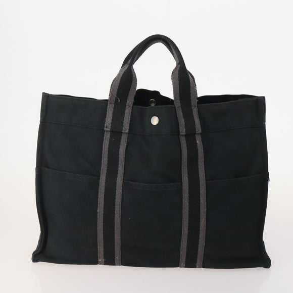 HERMES Fourre Tout Handtas Katoen 2-delig Zwart Navy Auth BA12675