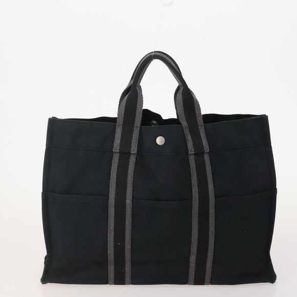 HERMES Fourre Tout Handtas Katoen 2-delig Zwart Navy Auth BA12675