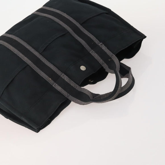 HERMES Fourre Tout Handtas Katoen 2-delig Zwart Navy Auth BA12675