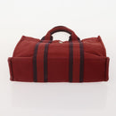HERMES Fourre Tout Hand Bag Cotton 3 Set White Gray Red Auth BA12676-14