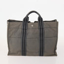 HERMES Fourre Tout Hand Bag Cotton 3 Set White Gray Red Auth BA12676-2