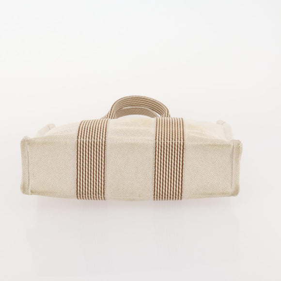 HERMES Fourre Tout Hand Bag Cotton 3 Set White Gray Red Auth BA12676