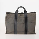 HERMES Fourre Tout Hand Bag Cotton 3 Set White Gray Red Auth BA12676-3
