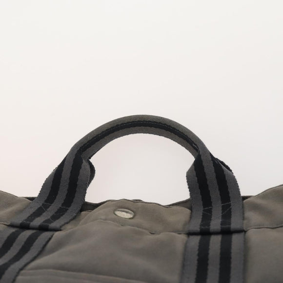 HERMES Fourre Tout Hand Bag Cotton 3 Set White Gray Red Auth BA12676