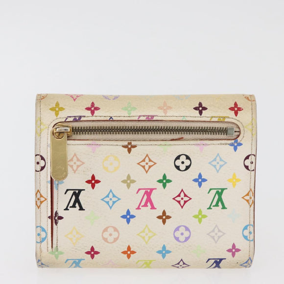 LOUIS VUITTON Monogram Multicolor Geldbörse 2er Set Weiß LV Auth BA12677