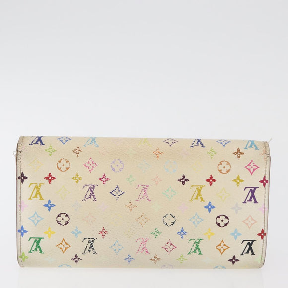 LOUIS VUITTON Monogram Multicolor Geldbörse 2er Set Weiß LV Auth BA12677