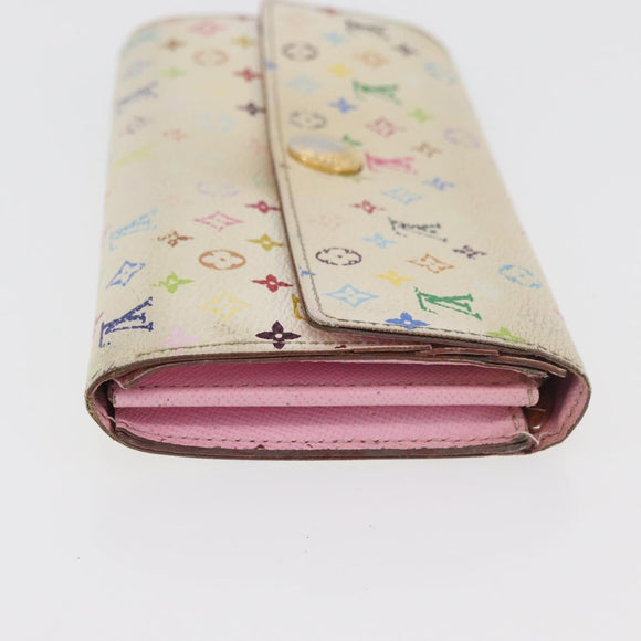 LOUIS VUITTON Monogram Multicolor Geldbörse 2er Set Weiß LV Auth BA12677