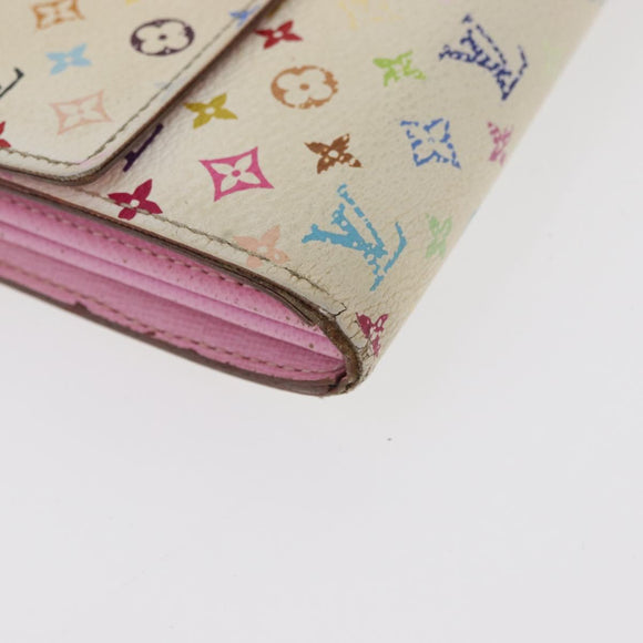 LOUIS VUITTON Monogram Multicolor Geldbörse 2er Set Weiß LV Auth BA12677