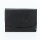 CHANEL Geldbörse Leder 3er Set Orange Rot schwarz CC Auth BA12678-16