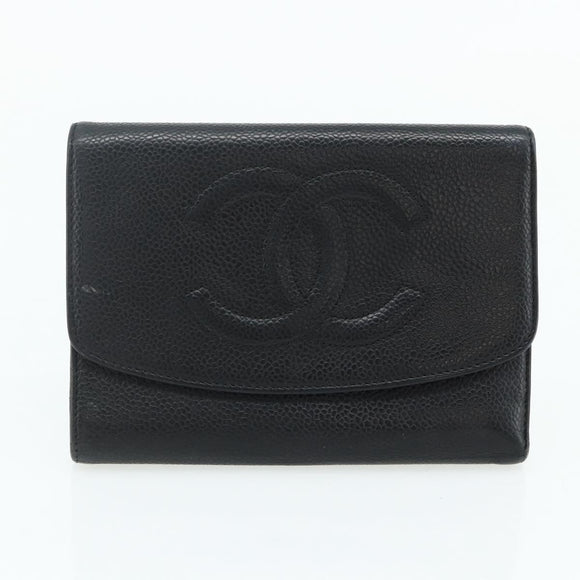 CHANEL Geldbörse Leder 3er Set Orange Rot schwarz CC Auth BA12678