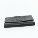 CHANEL Geldbörse Leder 3er Set Orange Rot schwarz CC Auth BA12678-20