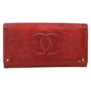 CHANEL Geldbörse Leder 3er Set Orange Rot schwarz CC Auth BA12678-2