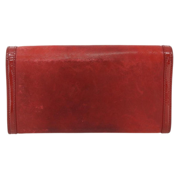 CHANEL Geldbörse Leder 3er Set Orange Rot schwarz CC Auth BA12678