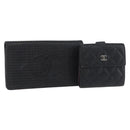 CHANEL Geldbörse Leder 2er Set Schwarz CC Authentisch BA12679-1