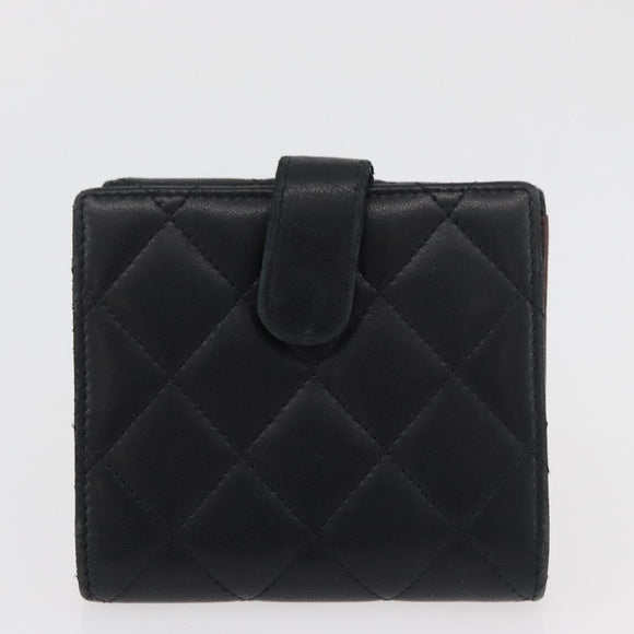 CHANEL Geldbörse Leder 2er Set Schwarz CC Authentisch BA12679