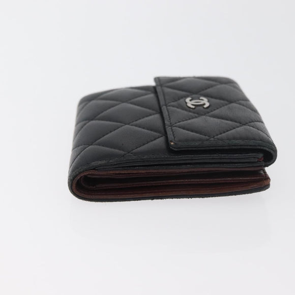 CHANEL Geldbörse Leder 2er Set Schwarz CC Authentisch BA12679