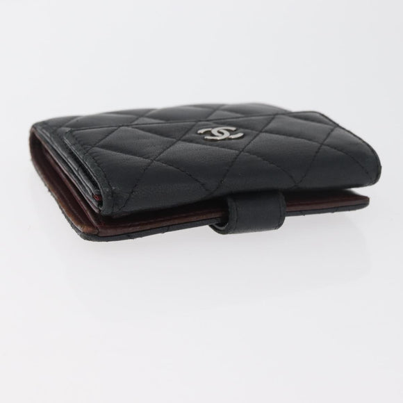 CHANEL Geldbörse Leder 2er Set Schwarz CC Authentisch BA12679