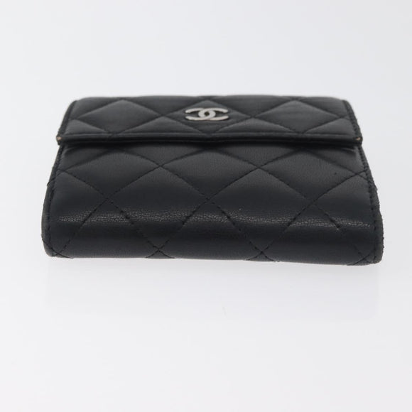 CHANEL Geldbörse Leder 2er Set Schwarz CC Authentisch BA12679