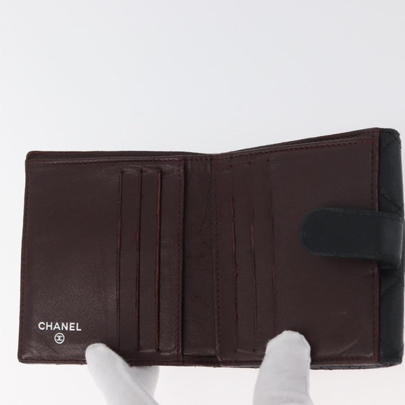 CHANEL Geldbörse Leder 2er Set Schwarz CC Authentisch BA12679