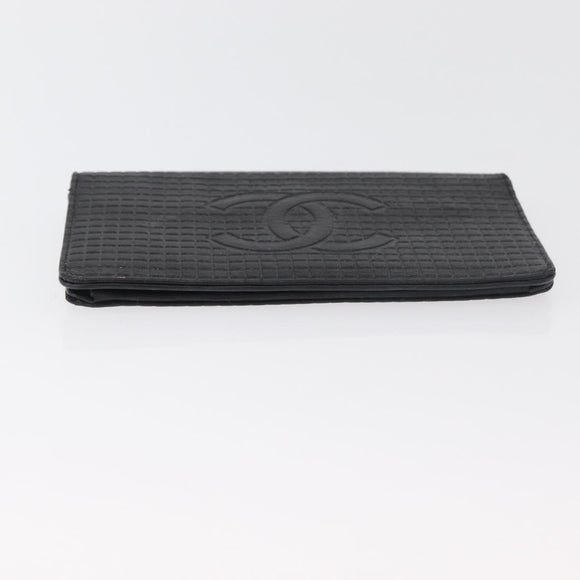CHANEL Geldbörse Leder 2er Set Schwarz CC Authentisch BA12679