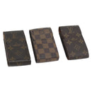 LOUIS VUITTON Monogram Damier Ebene Etui Cigarette Case 3 Set LV Auth BA12680-1