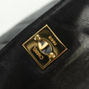 CHANEL Matelasse Chain Backpack Lamb Skin Gold Black CC Auth BA12682SAV-19