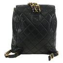 CHANEL Matelasse Chain Backpack Lamb Skin Gold Black CC Auth BA12682SAV-3