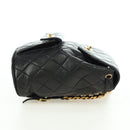 CHANEL Matelasse Chain Backpack Lamb Skin Gold Black CC Auth BA12682SAV-5