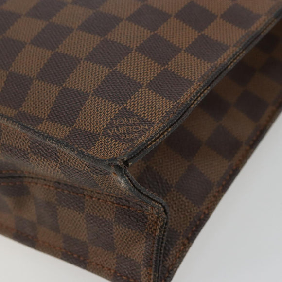 LOUIS VUITTON Damier Ebene Sac Plat Hand Bag N51140 LV Auth BA12683