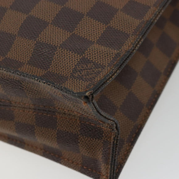 LOUIS VUITTON Damier Ebene Sac Plat Hand Bag N51140 LV Auth BA12683
