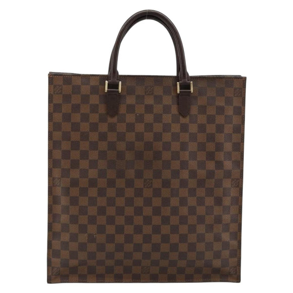 LOUIS VUITTON Damier Ebene Sac Plat Hand Bag N51140 LV Auth BA12683