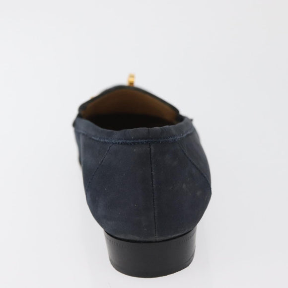 HERMES Kelly Loafers Suede 35 1/2 Navy Auth BA12685