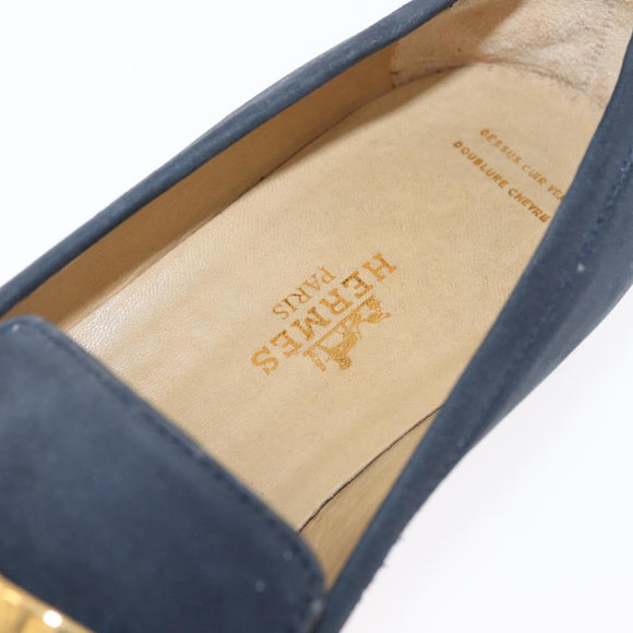HERMES Kelly Loafers Suede 35 1/2 Navy Auth BA12685