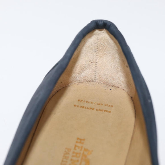 HERMES Kelly Loafers Suede 35 1/2 Navy Auth BA12685