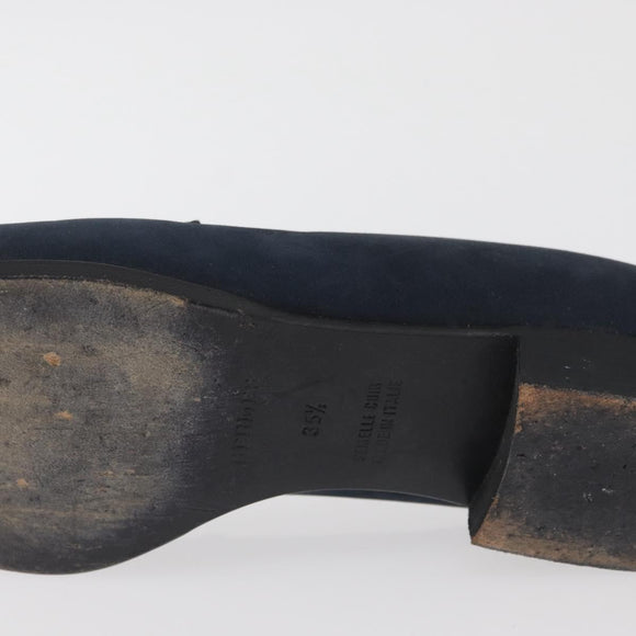 HERMES Kelly Loafers Suede 35 1/2 Navy Auth BA12685