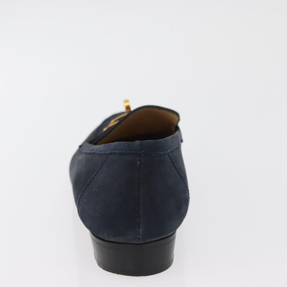 HERMES Kelly Loafers Suede 35 1/2 Navy Auth BA12685