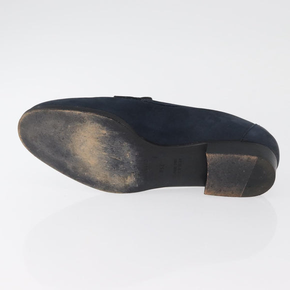 HERMES Kelly Loafers Suede 35 1/2 Navy Auth BA12685