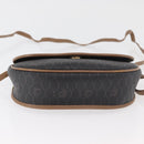 Christian Dior Honeycomb Canvas Shoulder Bag PVC Black Gold Auth BA12686-6