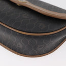 Christian Dior Honeycomb Canvas Shoulder Bag PVC Black Gold Auth BA12686-14