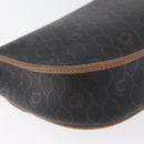 Christian Dior Honeycomb Canvas Shoulder Bag PVC Black Gold Auth BA12686-15