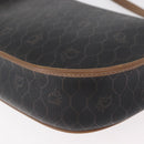 Christian Dior Honeycomb Canvas Shoulder Bag PVC Black Gold Auth BA12686-16
