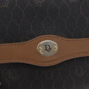 Christian Dior Honeycomb Canvas Shoulder Bag PVC Black Gold Auth BA12686-17
