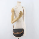 Christian Dior Honeycomb Canvas Shoulder Bag PVC Black Gold Auth BA12686-23