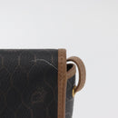Christian Dior Honeycomb Canvas Shoulder Bag PVC Black Gold Auth BA12686-3