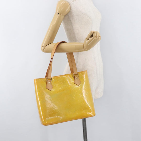 LOUIS VUITTON Monogram Vernis Houston Handtasche Gris M91053 LV Auth BA12703
