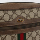 GUCCI GG Supreme Web Sherry Line Bag PVC Beige Gold 24 02 005 Auth BA12706-16